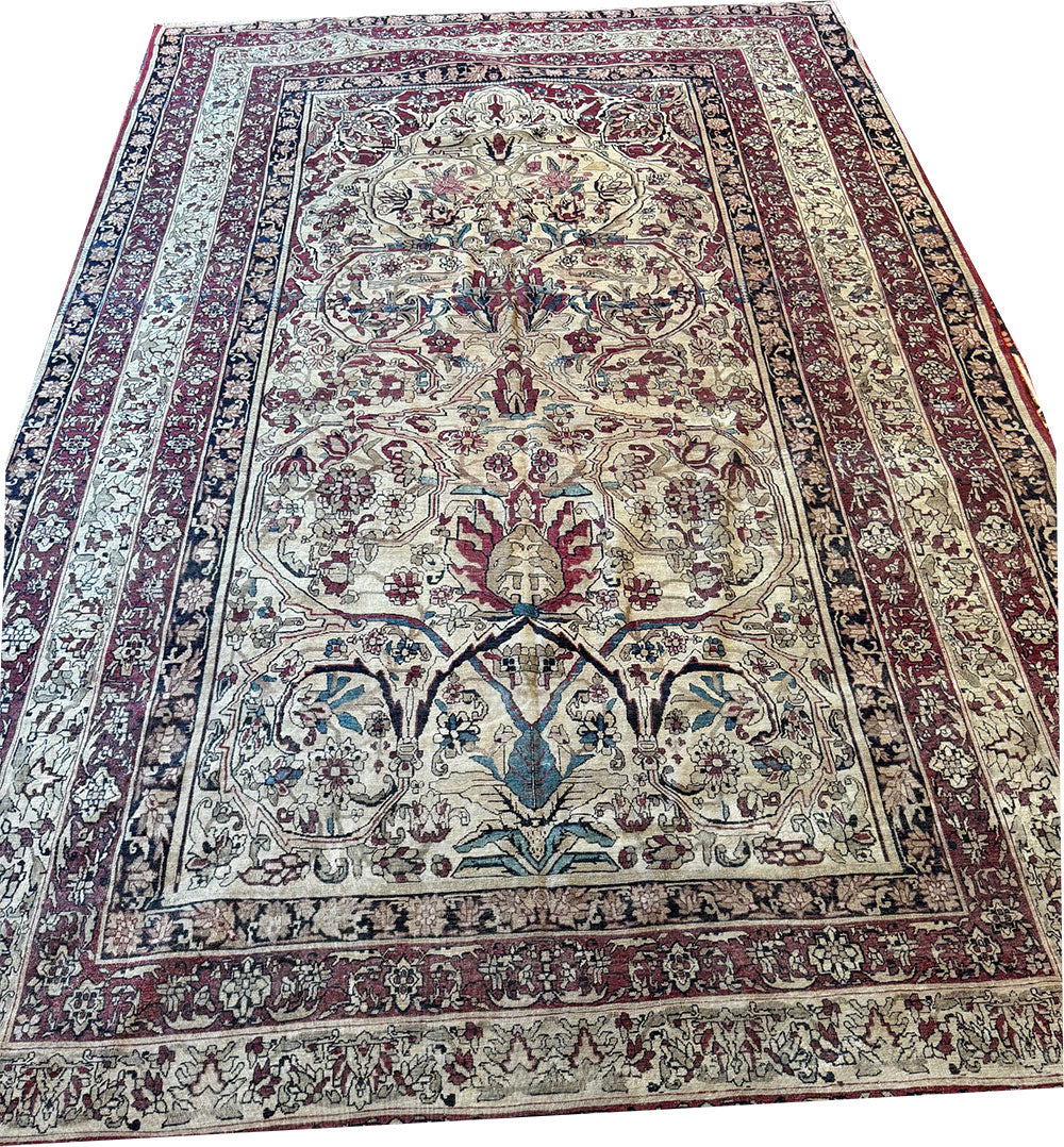 A 19th Century 7'x 11' Decorative Persian Lavar Kerman Rug