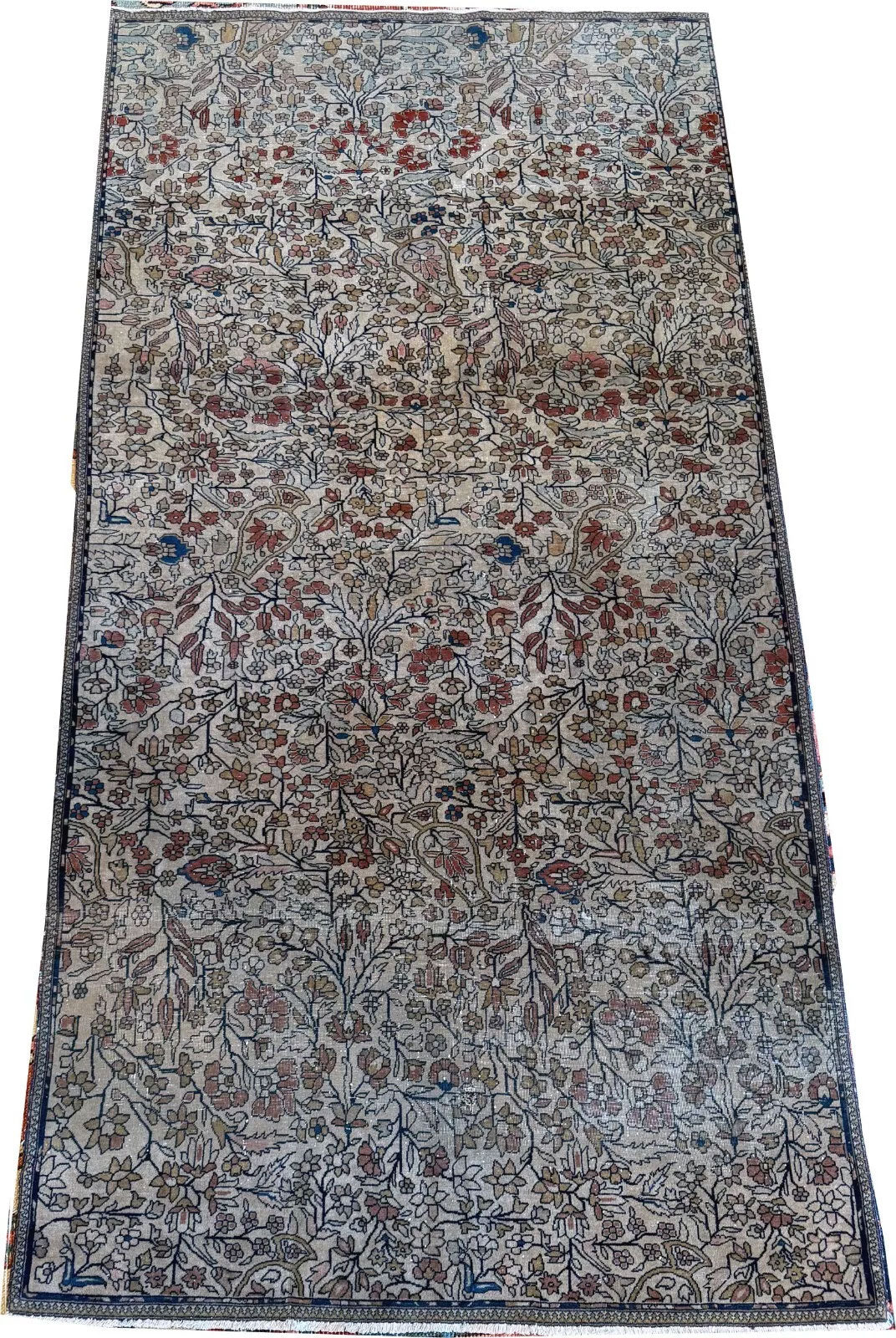 An Antique 3'x6' Mohtashem Kashan Area Rug