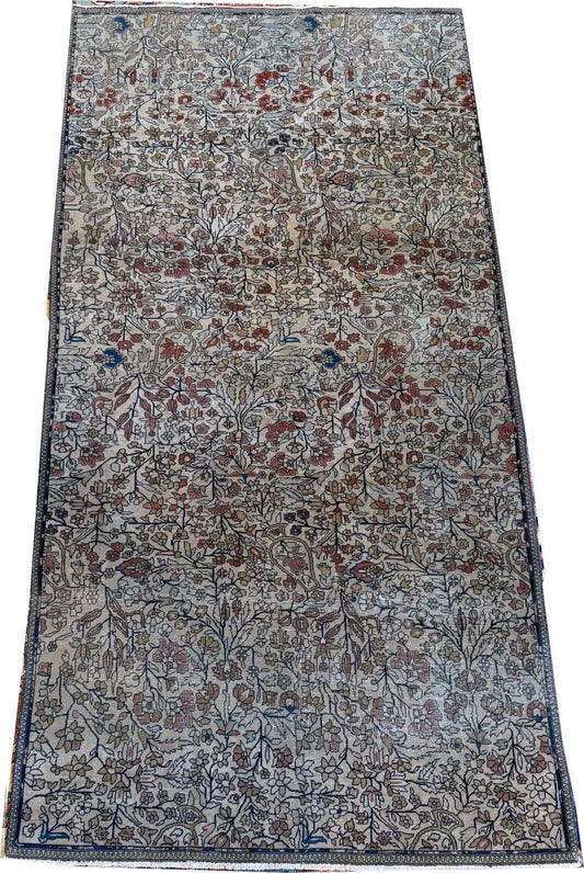 An Antique 3'x6' Mohtashem Kashan Area Rug