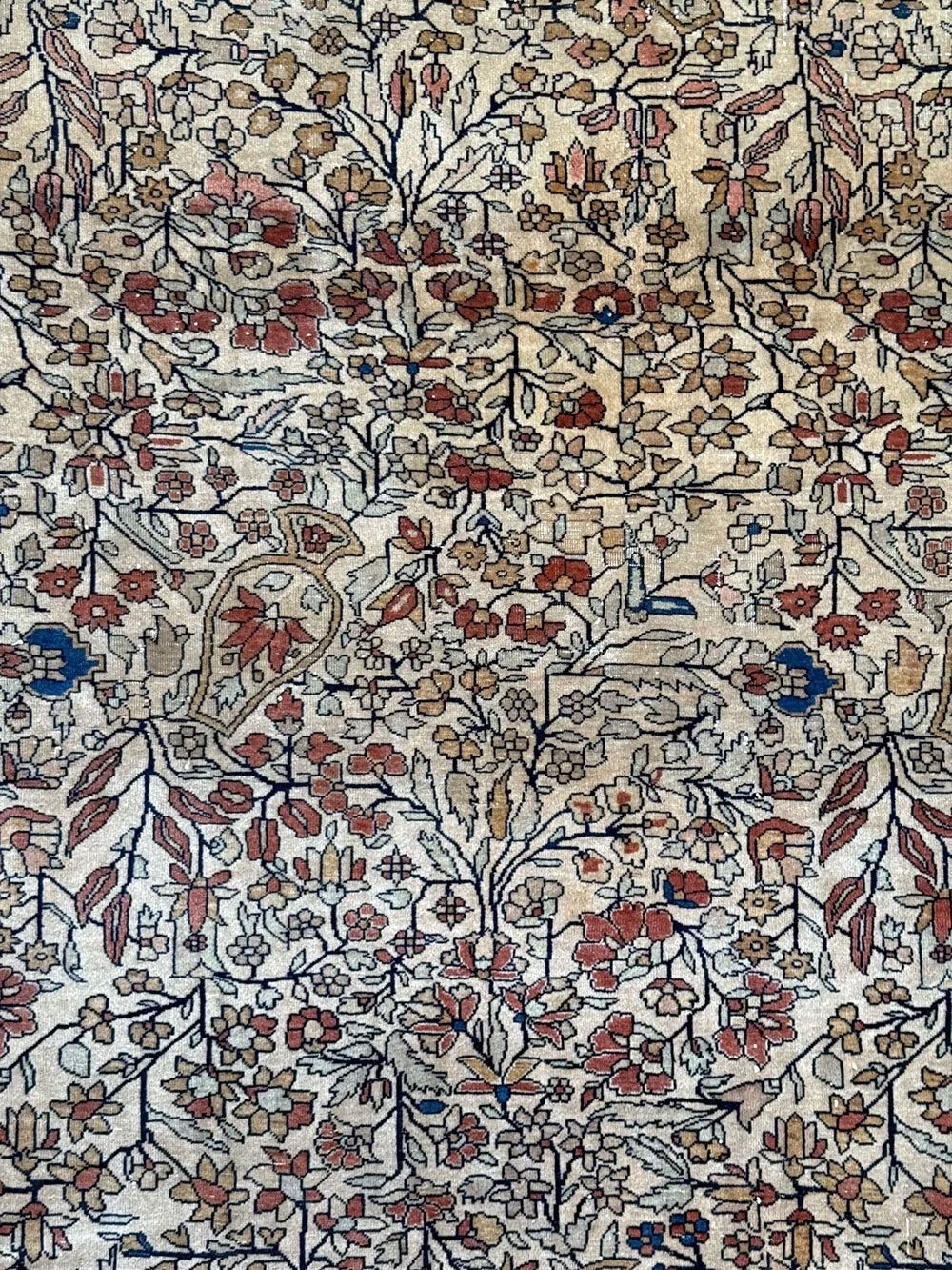An Antique 3'x6' Mohtashem Kashan Area Rug