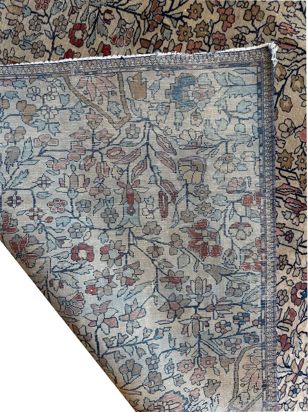 An Antique 3'x6' Mohtashem Kashan Area Rug
