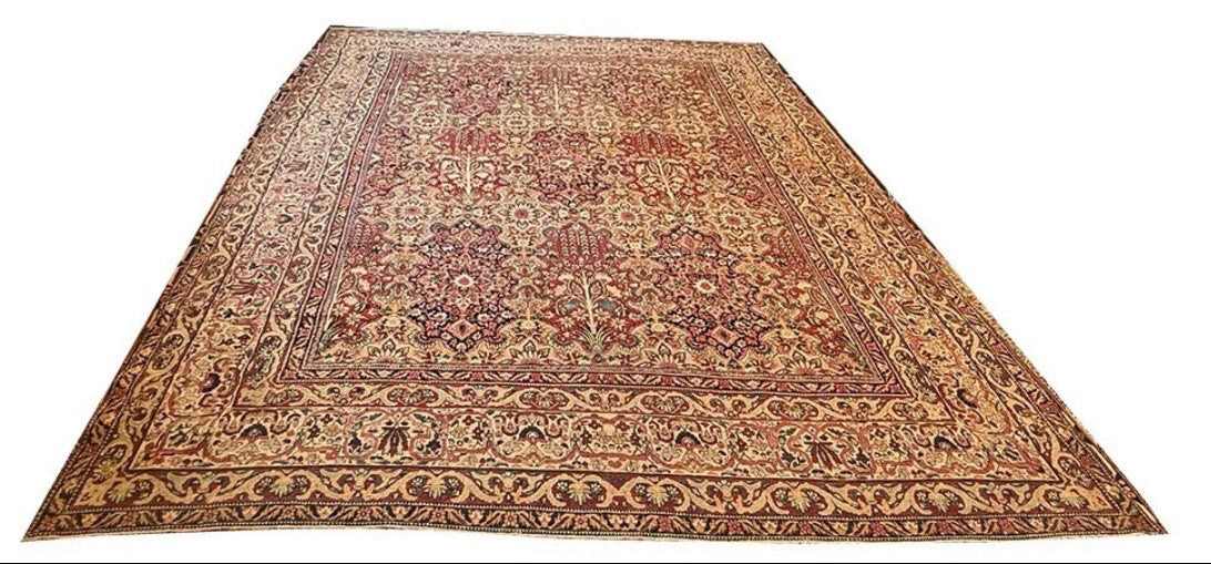 A 19th century Antique 10' x 12'-7" Persian lavar Kerman Rug