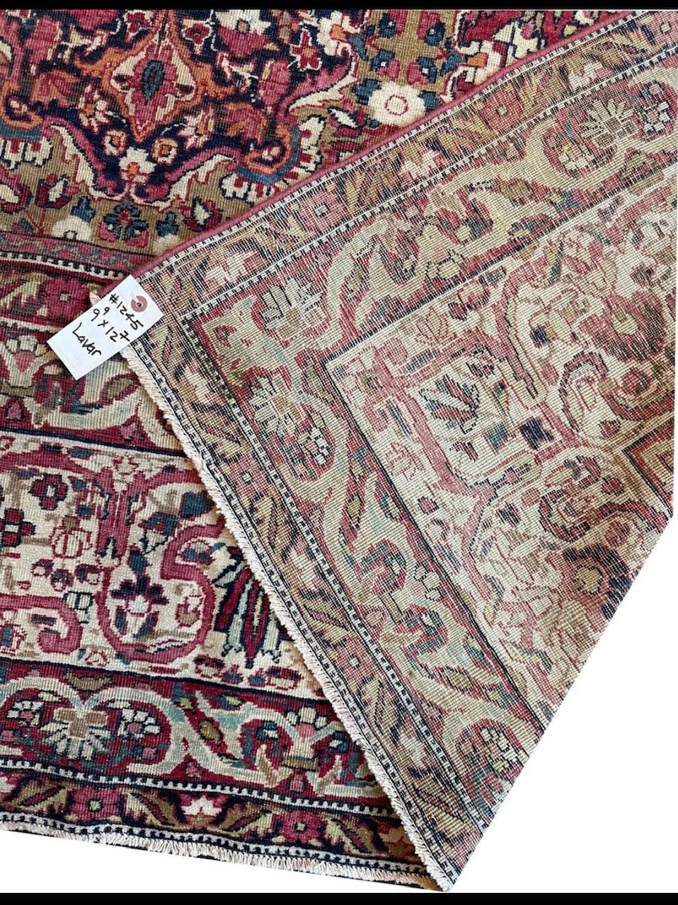 A 19th century Antique 10' x 12'-7" Persian lavar Kerman Rug