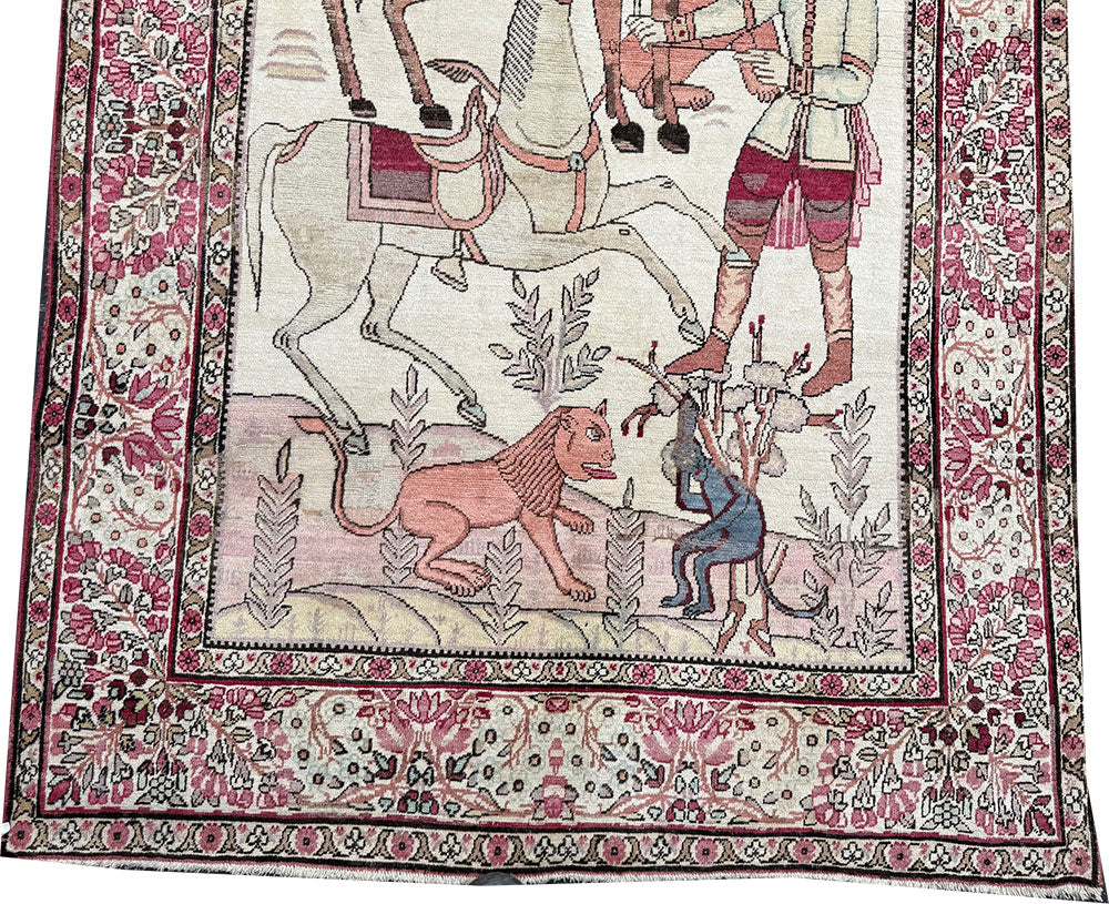 A Rare Pair Of Antique Lavar Kirman Rug Circa 1900