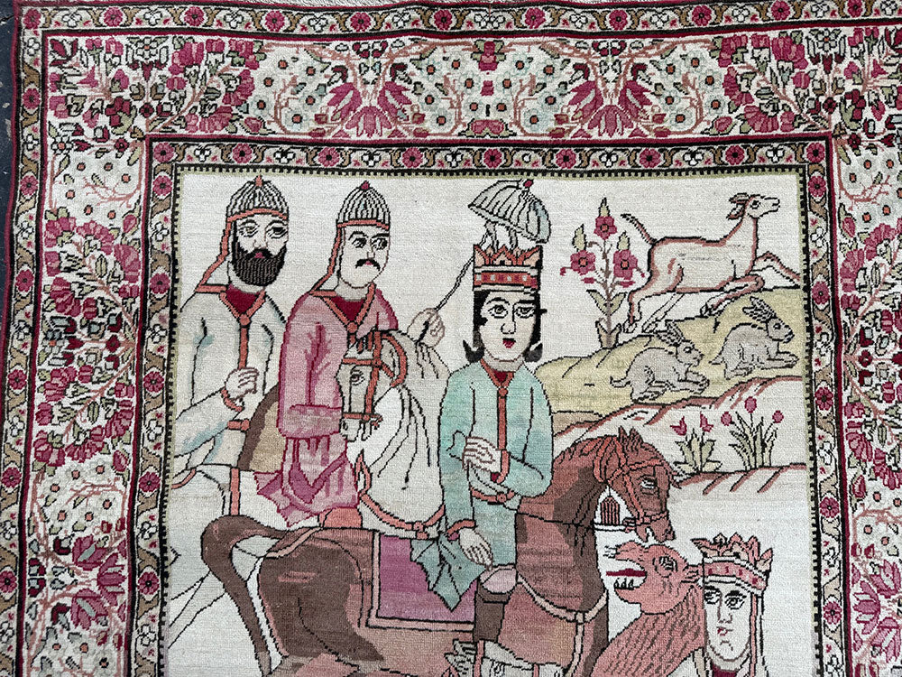 A Rare Pair Of Antique Lavar Kirman Rug Circa 1900