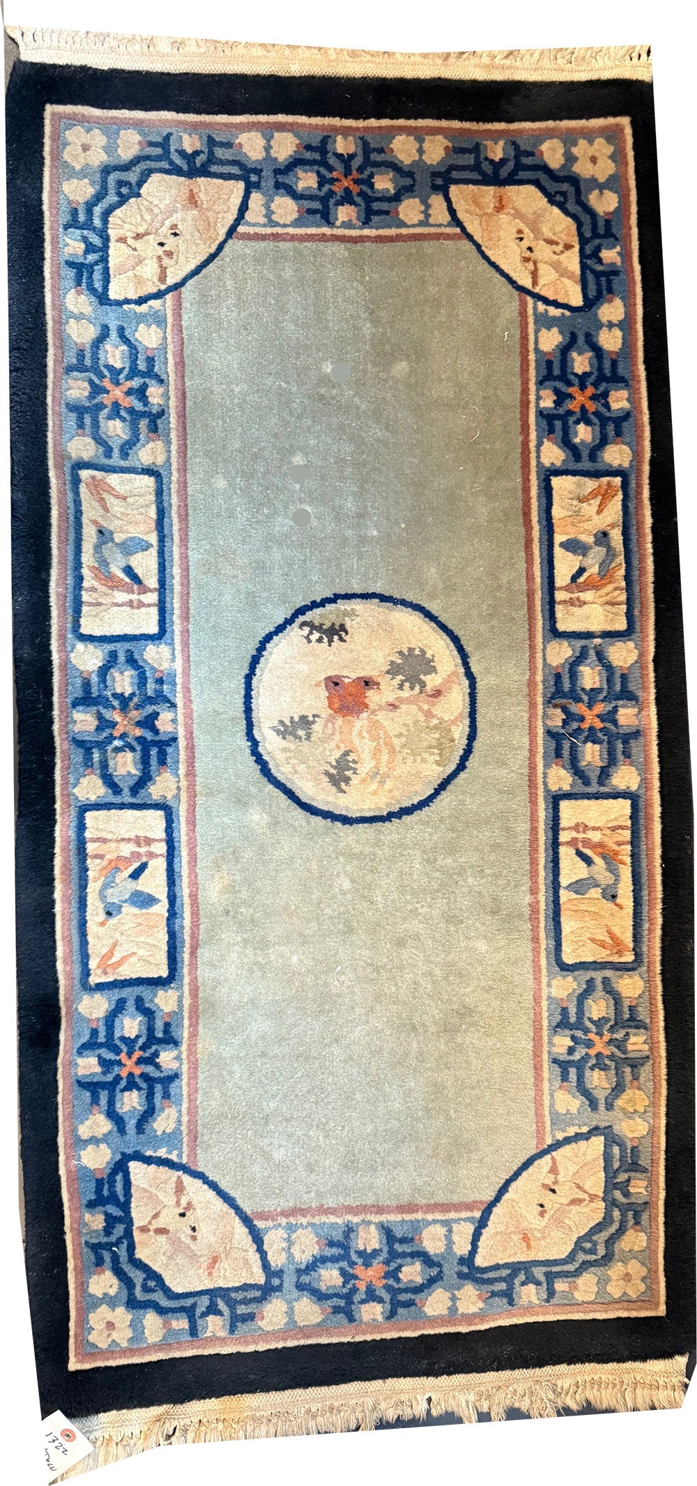 An Antique 2' x 4' Art Deco Chinese Rug