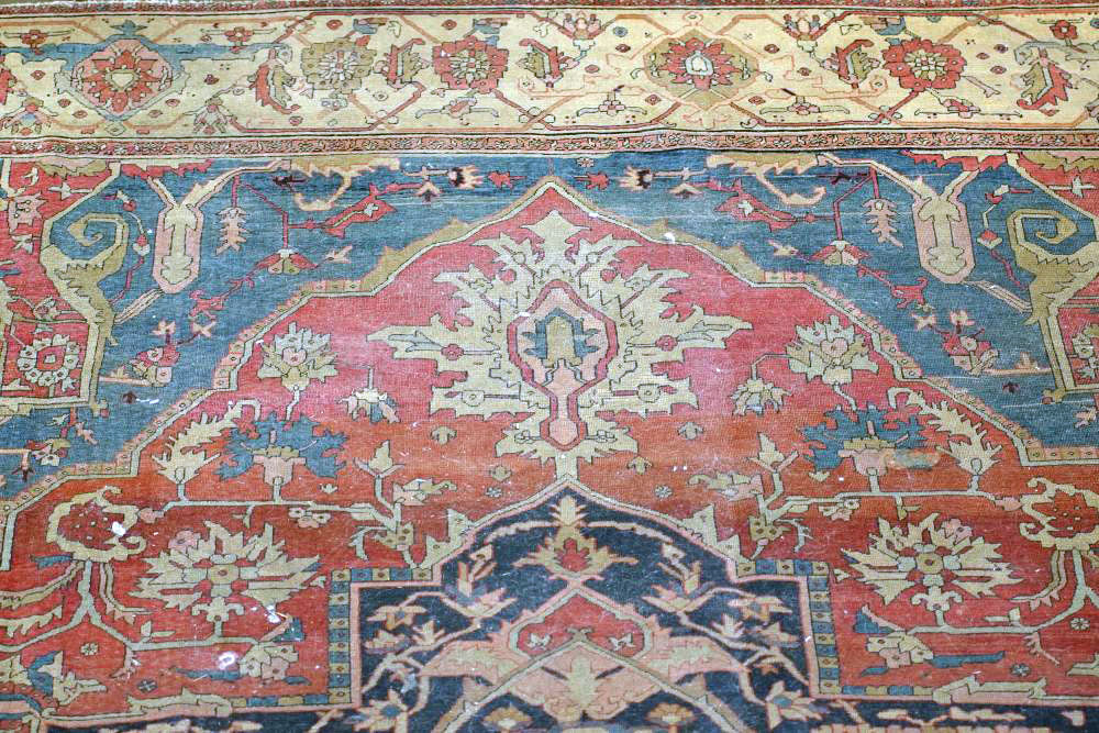 A 19th Century 11' x 13' Genuine Persian Serapi Rug