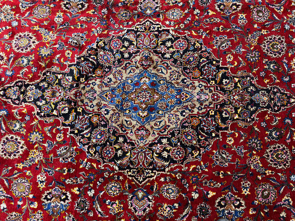 A Superb 100% Silk On Silk 10' x 14' Genuine Keshan Rug $4,999.00