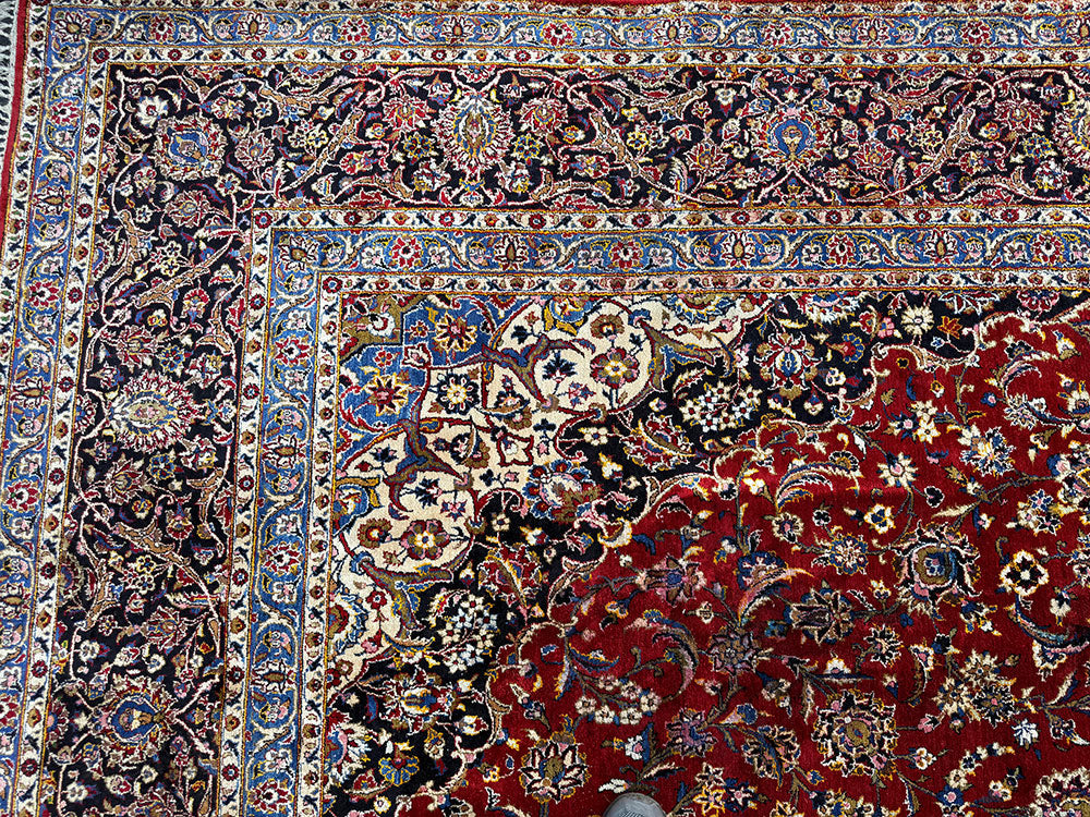 A Superb 100% Silk On Silk 10' x 14' Genuine Keshan Rug $4,999.00