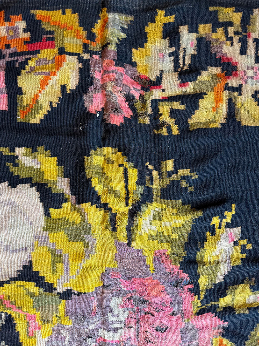 Gallery Size Signed & Dated Moldevian Bess Arabian F lat Weave Rug Circa 1930