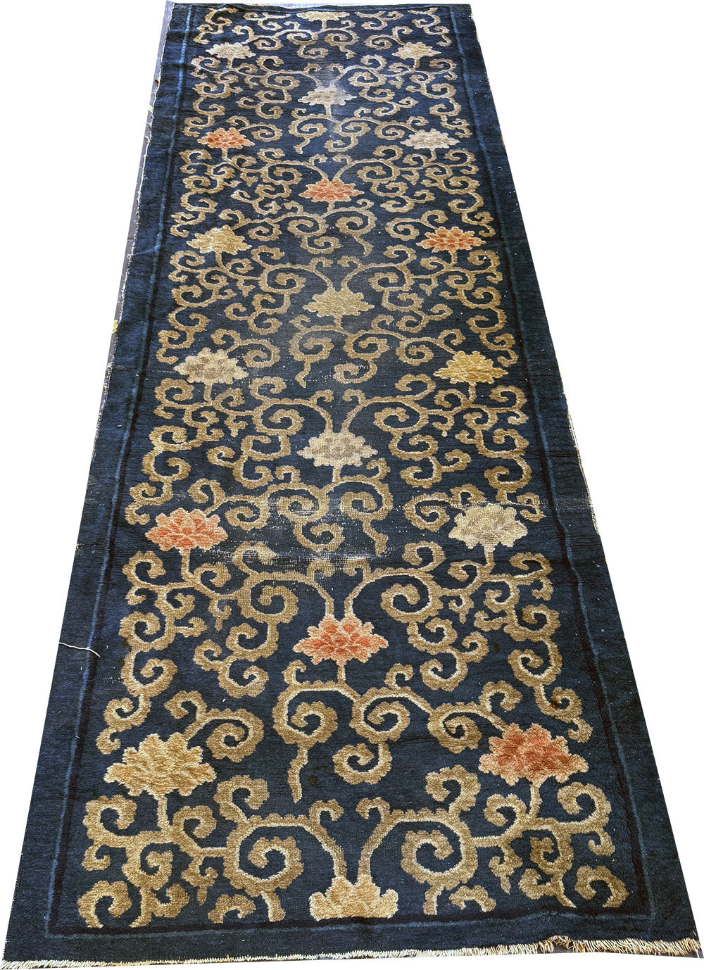 An Antique Unusual Rare Art Deco Chinese Peking Hallway Runner Rug