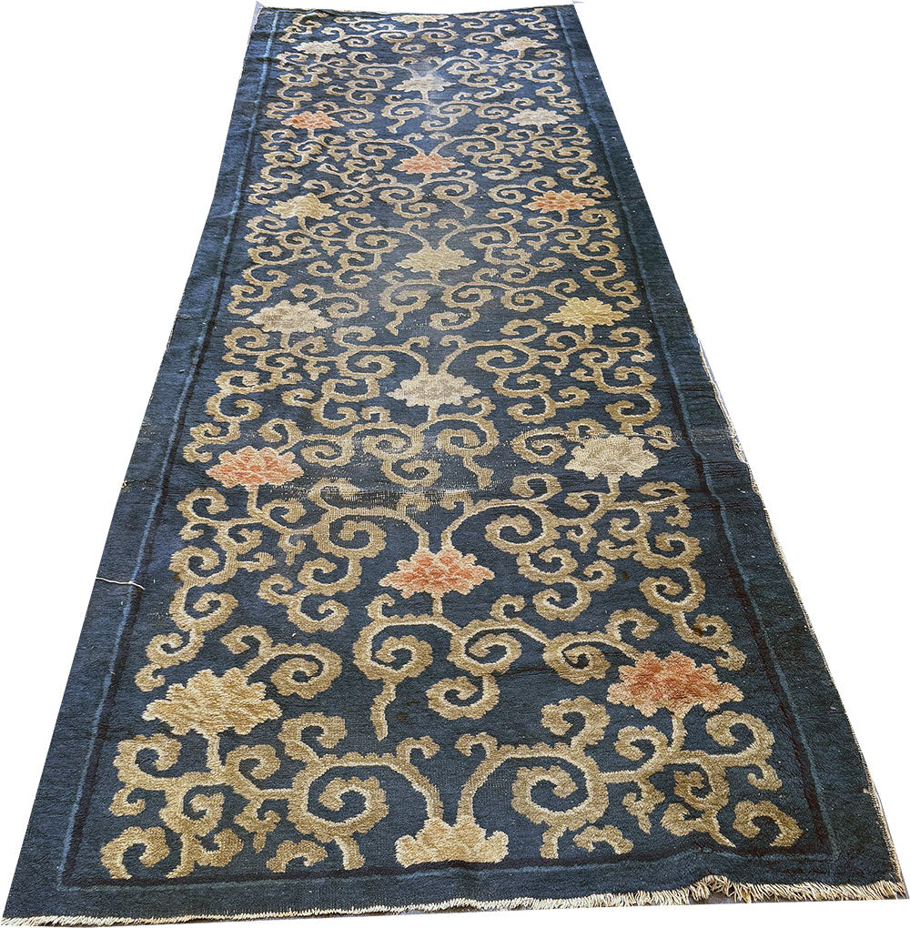 An Antique Unusual Rare Art Deco Chinese Peking Hallway Runner Rug
