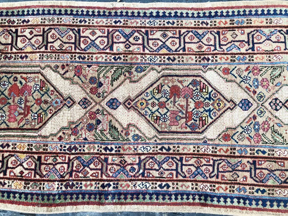 A Stunning Decorative 19' Long Bibikabad Camel Hair Runner Rug