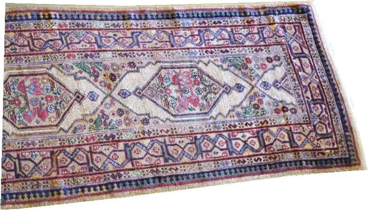 A Stunning Decorative 19' Long Bibikabad Camel Hair Runner Rug