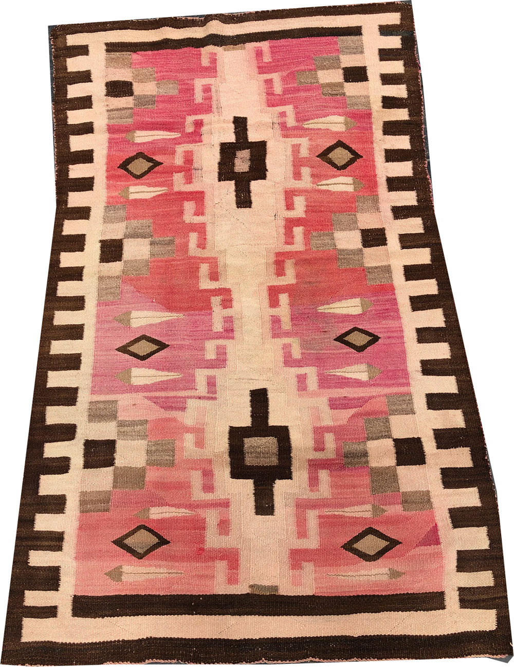 An Early American Native Navajo 'Crystal" Area Rug 38" X 66"