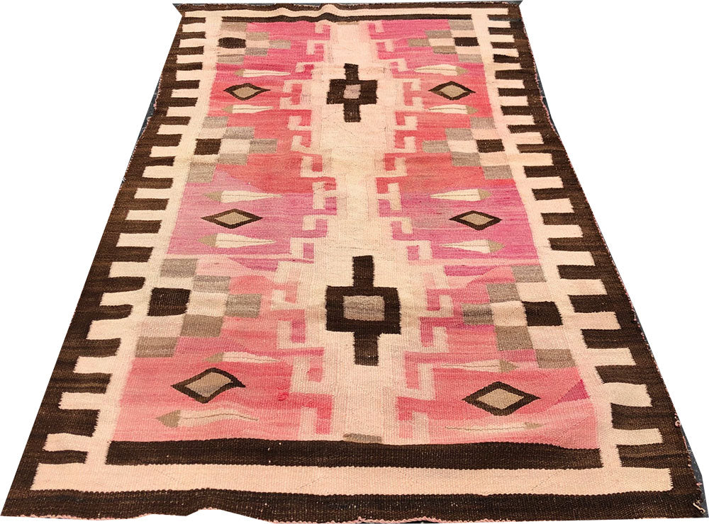 An Early American Native Navajo 'Crystal" Area Rug 38" X 66"