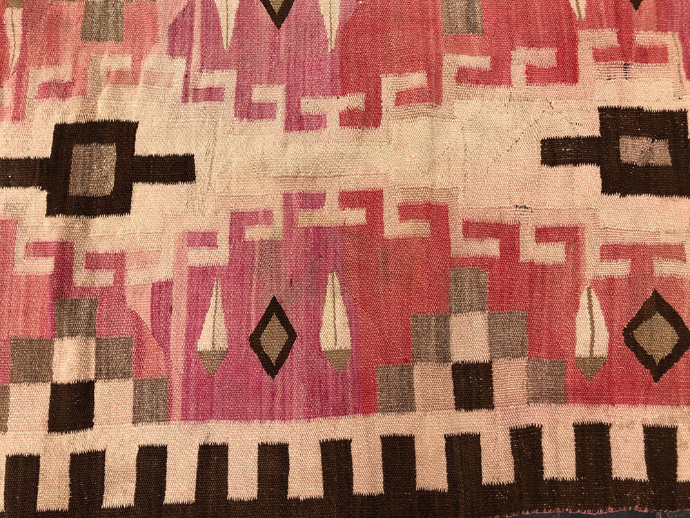 An Early American Native Navajo 'Crystal" Area Rug 38" X 66"