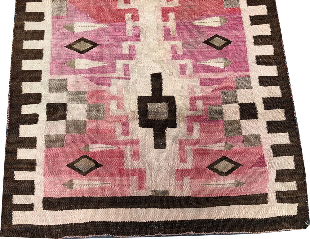 An Early American Native Navajo 'Crystal" Area Rug 38" X 66"