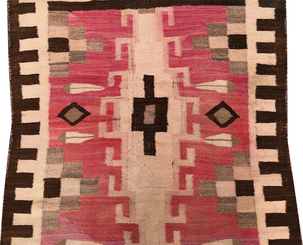 An Early American Native Navajo 'Crystal" Area Rug 38" X 66"