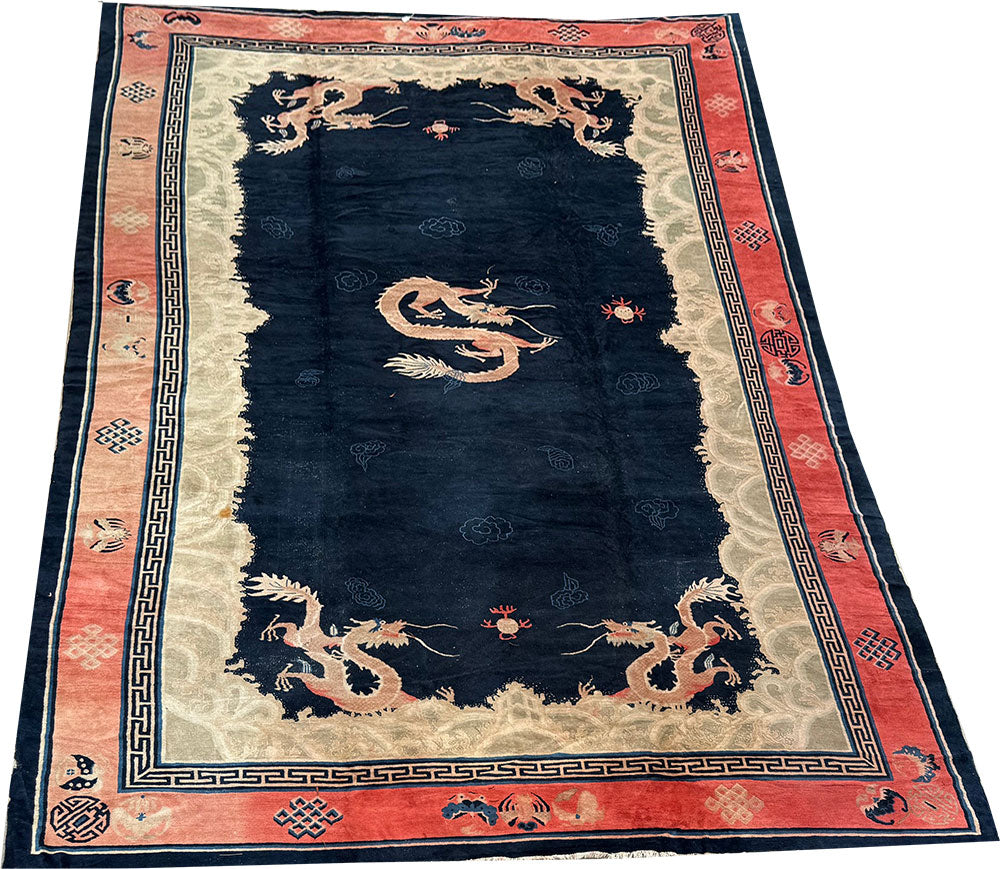 19th Century Palace Size Dragon Chinese Peking Rug Estate Of Actor James Couburn