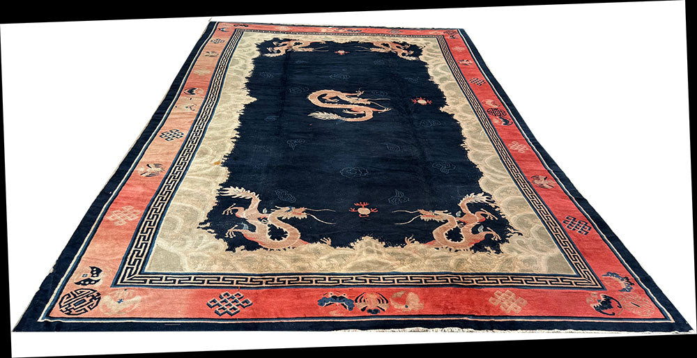 19th Century Palace Size Dragon Chinese Peking Rug Estate Of Actor James Couburn