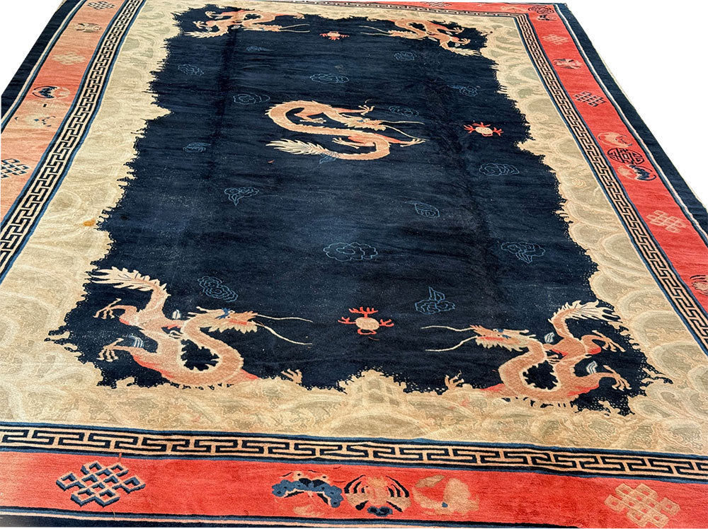 19th Century Palace Size Dragon Chinese Peking Rug Estate Of Actor James Couburn