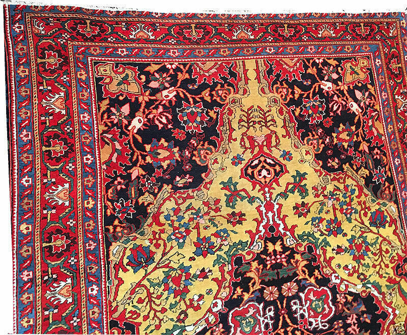 An Antique Astonishing Gold Ground Persian Ferahan Sarouk Rug