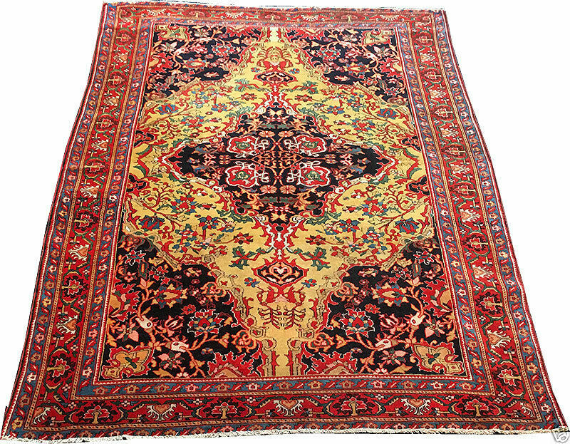 An Antique Astonishing Gold Ground Persian Ferahan Sarouk Rug