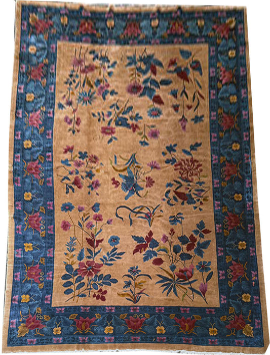 A Breathtaking 10' x 14' Mandarin Art Deco Chinese Rug