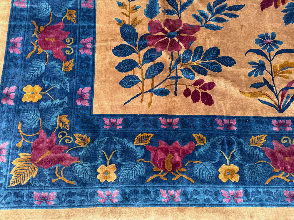 A Breathtaking 10' x 14' Mandarin Art Deco Chinese Rug
