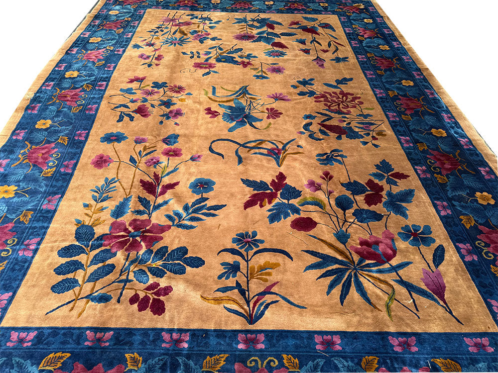 A Breathtaking 10' x 14' Mandarin Art Deco Chinese Rug