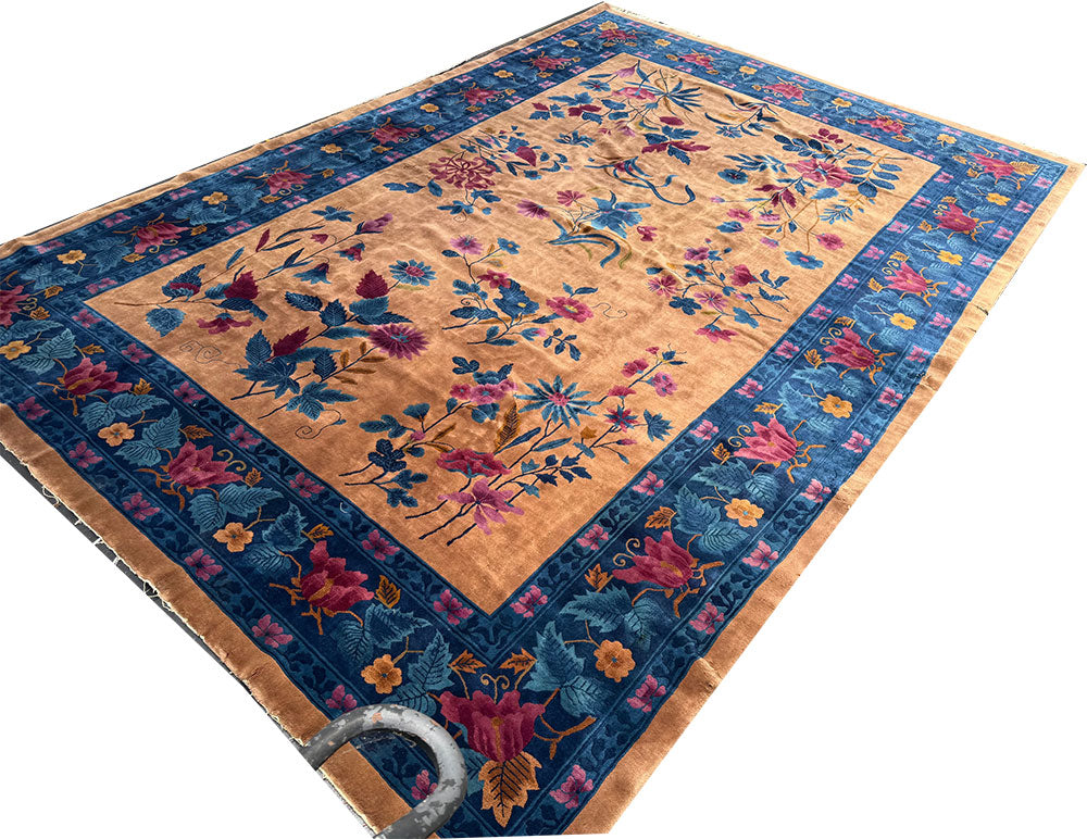 A Breathtaking 10' x 14' Mandarin Art Deco Chinese Rug