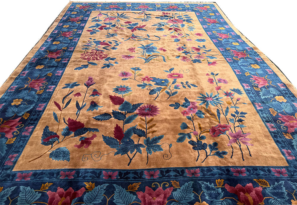 A Breathtaking 10' x 14' Mandarin Art Deco Chinese Rug