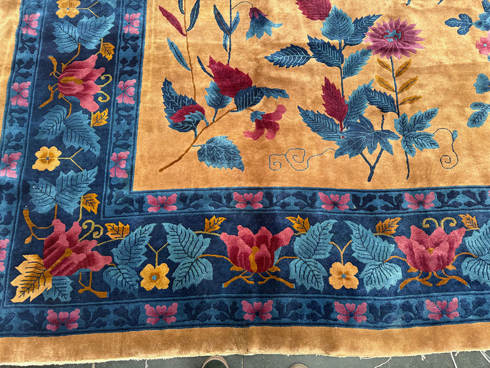 A Breathtaking 10' x 14' Mandarin Art Deco Chinese Rug