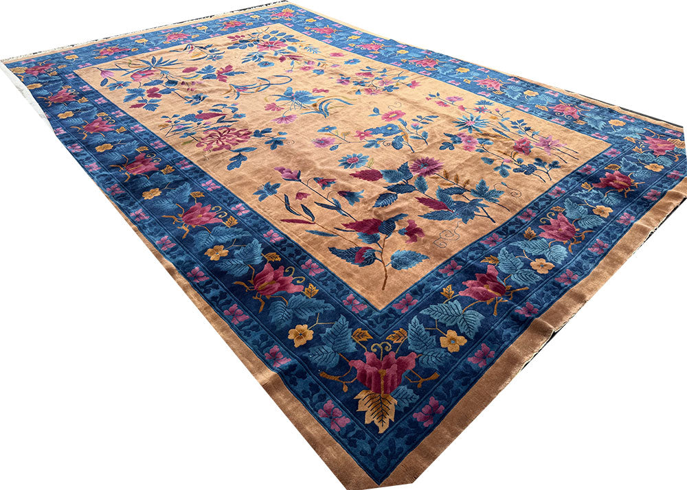 A Breathtaking 10' x 14' Mandarin Art Deco Chinese Rug
