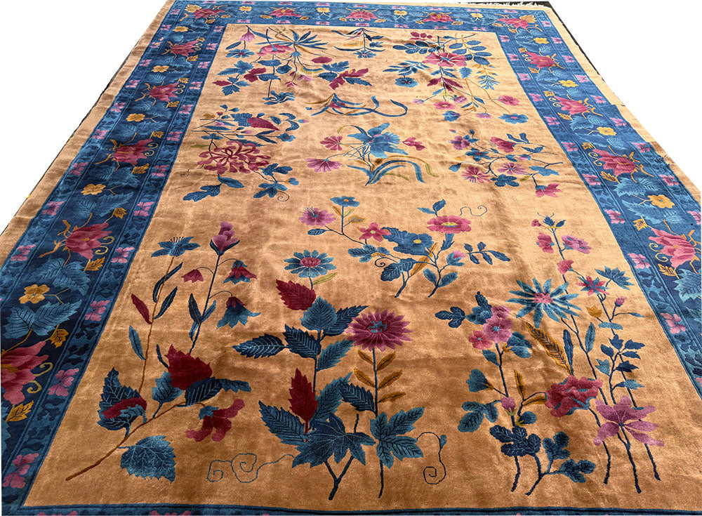 A Breathtaking 10' x 14' Mandarin Art Deco Chinese Rug
