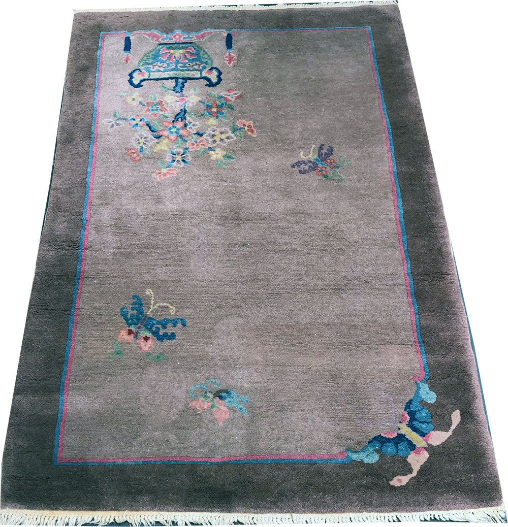 An Antique Paile Color Art Deco Chinese Rug