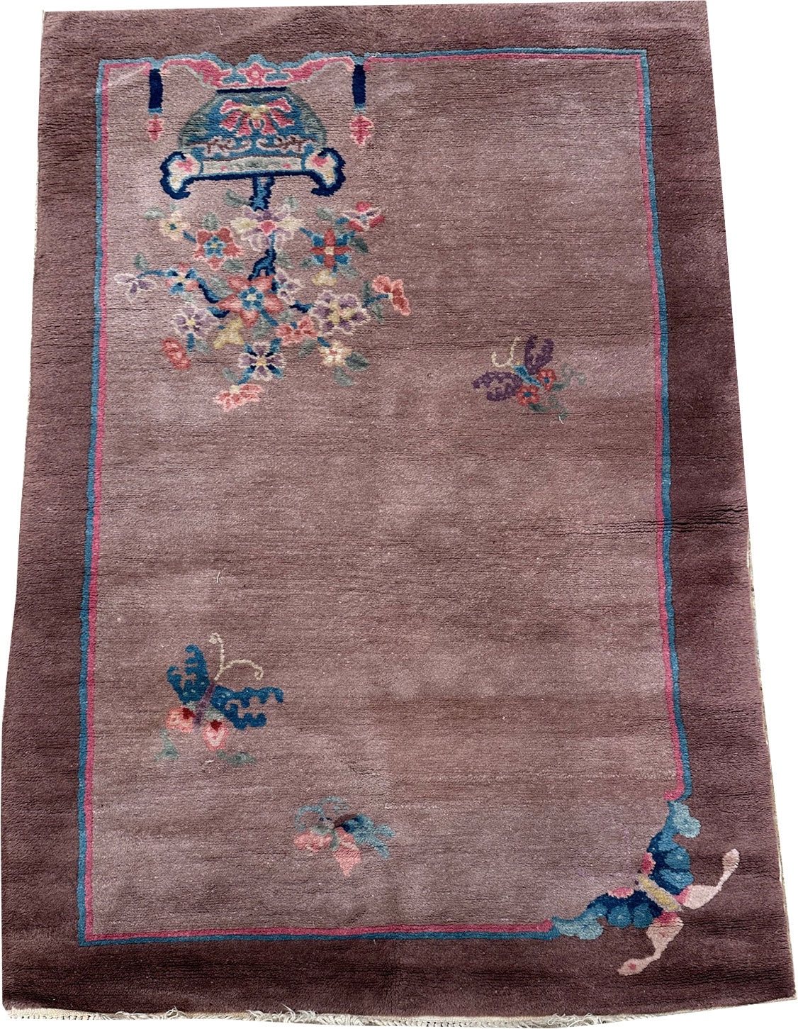 An Antique Paile Color Art Deco Chinese Rug