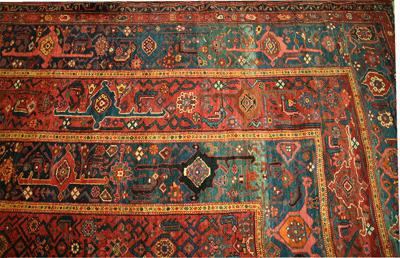 An Antique Palatial Size 15' x 23' Persian Kurd Bidjar Rug