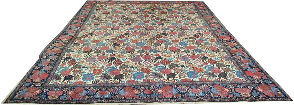 An Interesting Antique French Look Persian Mashad Rug
