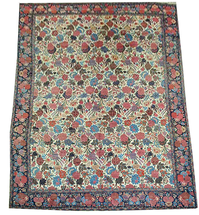 An Antique Decorative Persian Mashad Rug “Golfarang”