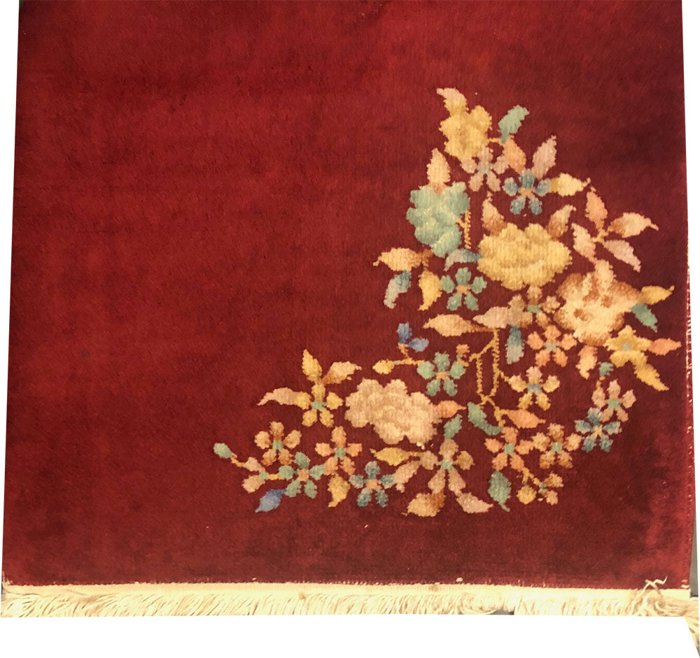 An Antique 2' x 3' Art Deco Chinese Rug