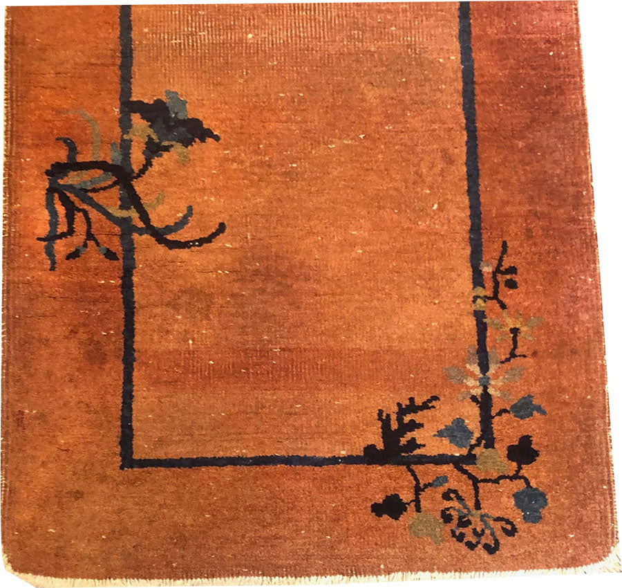 An Antique 2' x 3' Art Deco chinese Rug