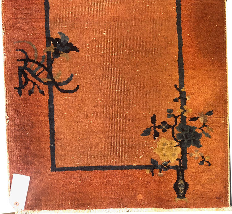 An Antique 2' x 3' Art Deco chinese Rug