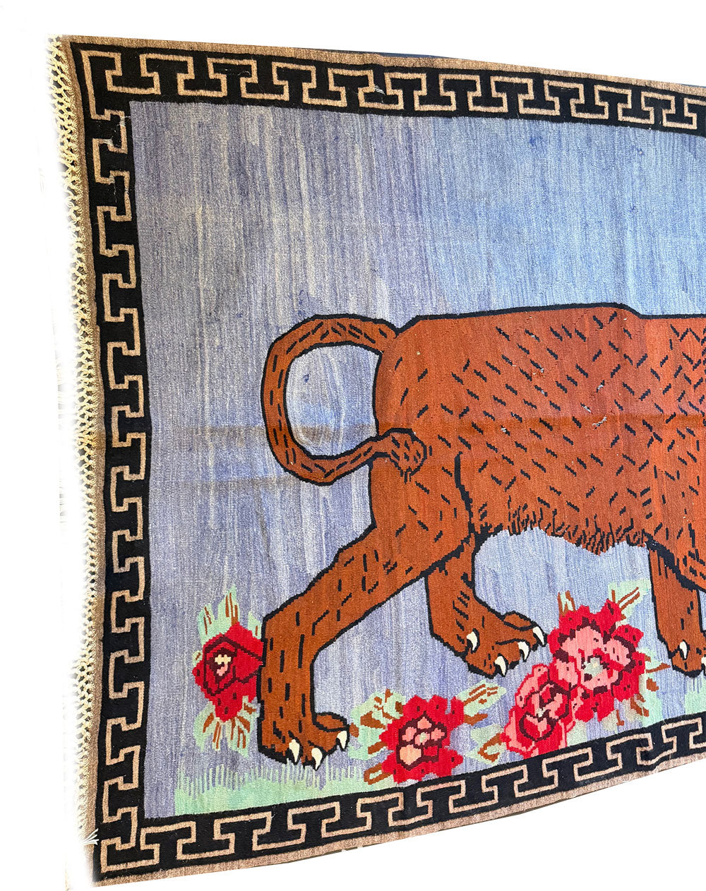 An Antique Pictorial "Lion"Turkish Flat Weave/Kilim Rug