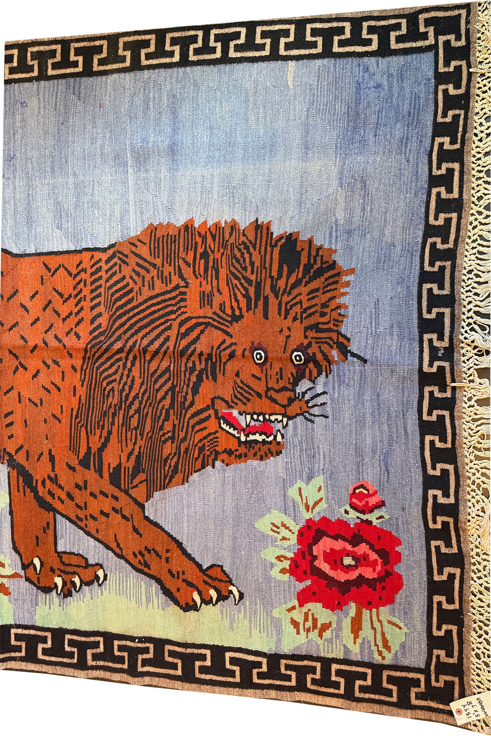 An Antique Pictorial "Lion"Turkish Flat Weave/Kilim Rug