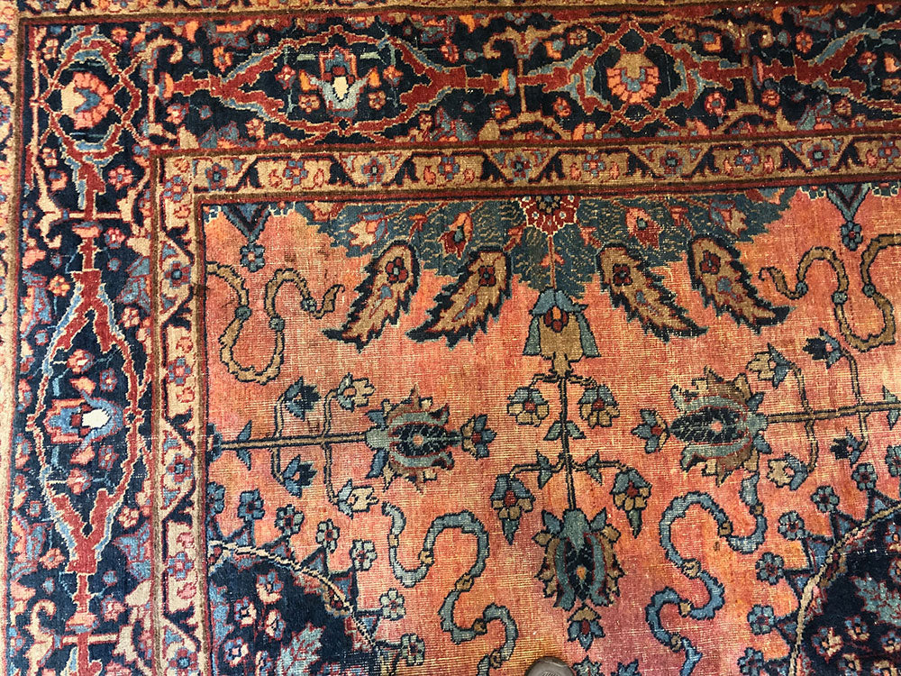 An Antique Worn Out Distressed Genuine Tabreez/Khoy Rug "Boho Chic"