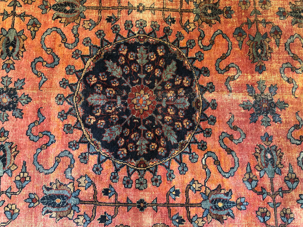 An Antique Worn Out Distressed Persian Tabriz Rug