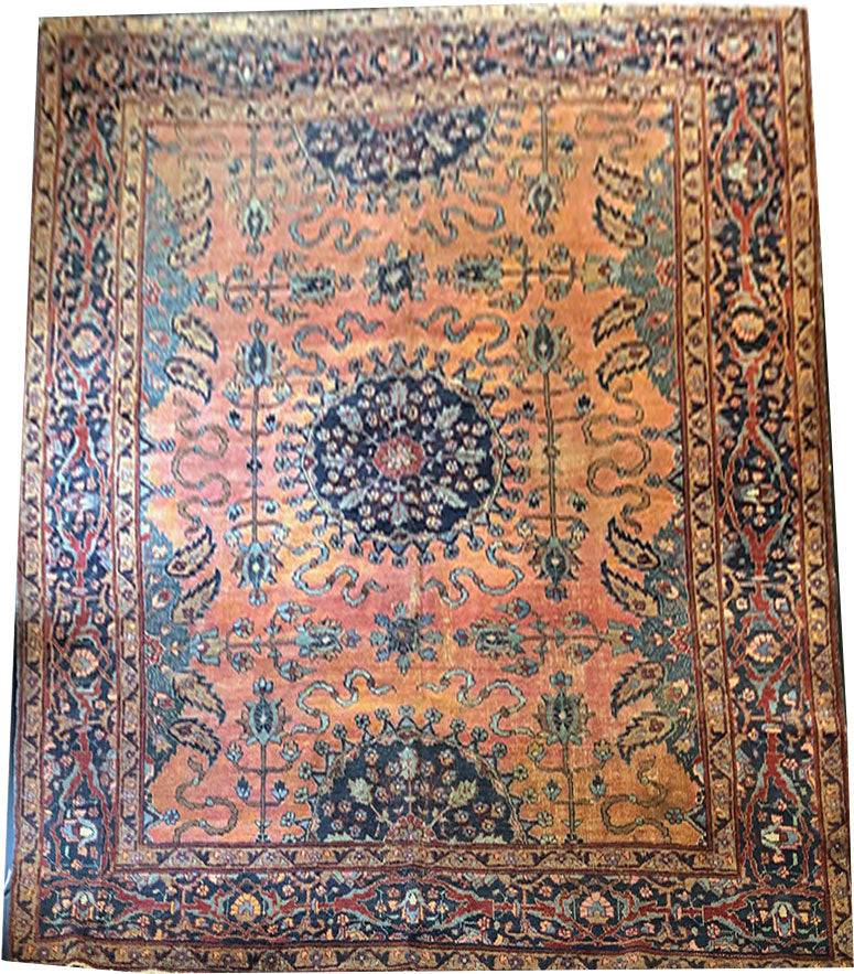 An Antique Worn Out Distressed Persian Tabriz Rug