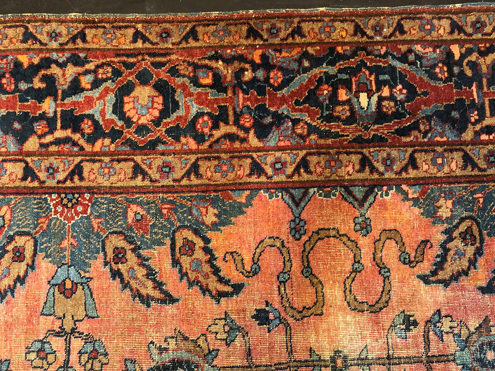 An Antique Worn Out Distressed Persian Tabriz Rug